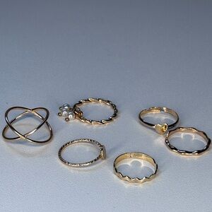 6pc Gold Rings Set